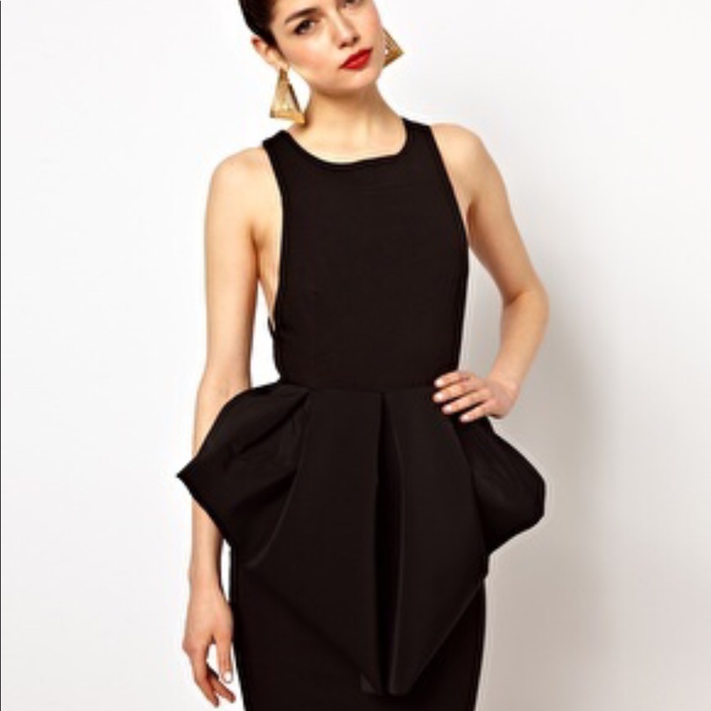 Aqua by Aqua Ace Black Peplum Mini Dress Size 0 - Picture 2 of 8